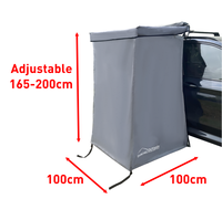 Tente de douche portable en aluminium et toile imperméable avec bande LED intégrée pour camping extérieur, utilisation latérale de voiture, bain et toilettes