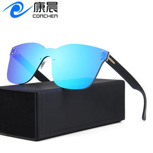 Lunettes de soleil sans monture F1001 pour hommes, monture noire en PC, protection UV400, sports de plein air, conduite, mode, lunettes de soleil - Product Image 3