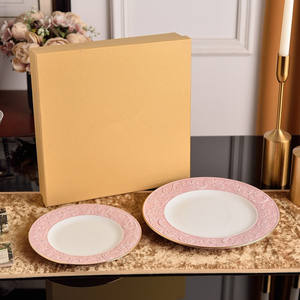 Assiettes en céramique de style nordique en porcelaine fine, ensemble de vaisselle durable avec technique de gravure pour mariages et restaurants - Product Image 2