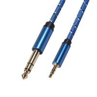 3.5mm 6.5mm TRS Audio câble prise mâle adaptateur mâle pour téléphone portable voiture moniteur lecteur DVD Home cinéma amplificateur haut-parleurs PVC
