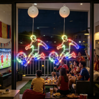 Lampe LED décorative en forme de ballon de football en plastique à ventouse pour chambre à coucher, événements et fêtes