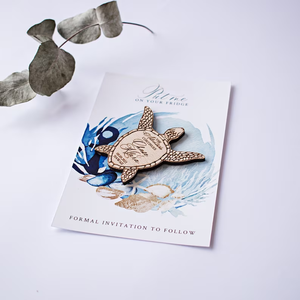 Cartes de mariage personnalisées gravées au laser, tortues <span class=keywords><strong>en</strong></span> <span class=keywords><strong>bois</strong></span>, étiquettes de <span class=keywords><strong>plage</strong></span> estivales pour cadeaux de mariage - Product Image 4