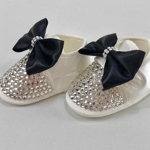 รองเท้าและที่คาดผมสีดำหรูหราทันสมัยเหมาะสำหรับปาร์ตี้วันเกิดลายดอกไม้สำหรับฤดูร้อนฤดูหนาว - Product Image 3