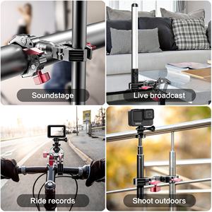 Support de pince magique à double tête sphérique pour vélo et moto, supports de <span class=keywords><strong>guidon</strong></span> pour ordinateur portable, lampe de poche <span class=keywords><strong>Go</strong></span> <span class=keywords><strong>Pro</strong></span>, appareil photo, support de téléphone Flash - Product Image 5