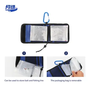 High Grade 10 Pockets 5.11inch Fly Fishing Leader Tippet Line Wallet Leader Case For Tippet Line Storage Bag With Carabiner Hook