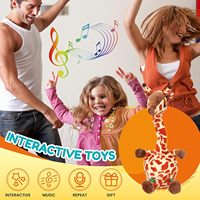 Danse chantant girafe répéter ce que vous dites parler peluche drôle interactif jouet électrique imitant l'enregistrement parlant