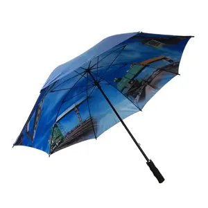 Suppliers Manufacturer 27 Inch Windproof Double Layer Resistant Double Canopy Full Imprint Golf Umbrella with Good UV Protection