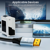 Câble Displayport vers Displayport haute vitesse 4K à 144 Hz Câble HD DP 1.4 PD pour les câbles audio et vidéo TV de jeu