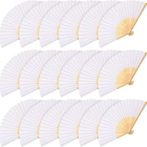 Paquete de 12 Abanicos Plegables de Estilo Chino y Japonés, Decorativos, de Bambú, para Manualidades, Bodas, Fiestas, Bailes y Decoración - Product Image 1