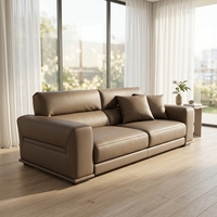 Ensemble de canapés modernes en cuir véritable pour hôtel, usage commercial et salon |   Construction en mousse haute densité |   Qualité de projet de qualité professionnelle
