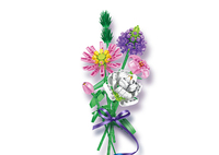 Ensemble de blocs de construction de fleurs de briques, ensemble de jouets de jardin, collection botanique sauvage élégante, bricolage, mini quatre bouquets