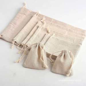 Bolsas de Almacenamiento de Tela de Algodón Muselina Sin Blanquear, Ligeras, con Cordón, para Regalos y Manualidades, con Logotipo Personalizado, 10*15cm - Product Image 4
