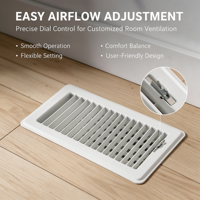 BaoYun FL 0414 PCP Grille de ventilation murale rectangulaire blanche durable 4x14 pouces pour la ventilation d'air de retour