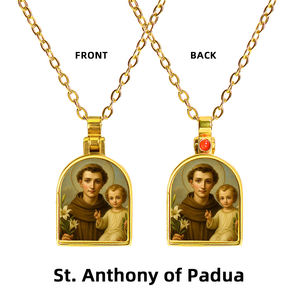 Collana con ciondolo a tema religioso di Sant'Antonio da Padova GIVELUCK, simbolo di protezione miracolosa e speranza - Product Image 3