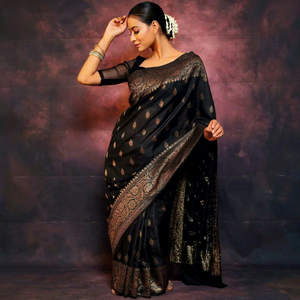 Sari pakistanais de luxe brodé pour femmes avec pièce de blouse, tenue de soirée de créateur, sari ethnique haut de gamme pakistanais - Product Image 2