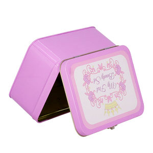 Màu Tím In Ấn Cô Gái Quà Tặng Bán Buôn <span class=keywords><strong>Tin</strong></span> Hộp Ăn Trưa Với Xử Lý Cho Sô Cô La - Product Image 4