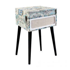 Centro de música y entretenimiento con <span class=keywords><strong>tocadiscos</strong></span> 5 en 1 con radio FM inalámbrica BT, soporte de madera con grabadora <span class=keywords><strong>USB</strong></span> y <span class=keywords><strong>tocadiscos</strong></span> de 3 velocidades - Product Image 2