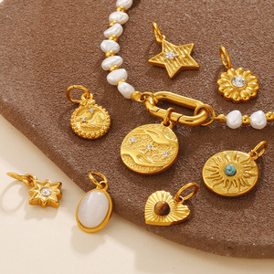 Colgante de Acero Inoxidable con Dijes de Sol, Luna y Estrellas, para Pulseras y Collares DIY, Accesorios de Joyería Unisex - Product Image 2