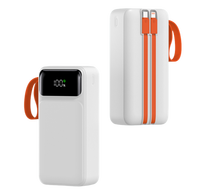 Power Bank Kapasitas Tinggi 30000mah Layar LED Digital Pengisian Cepat Tahan Air Kabel Ganda untuk Baterai Ponsel Grosir