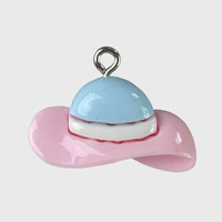 Breloques porte-clés DIY en résine et acrylique, style plage hawaïenne estivale JS, motifs crème glacée, cocotier, coquillage, chapeau et crème glacée, pour la création de bijoux