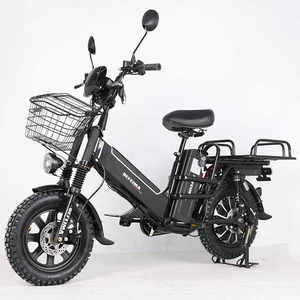 <span class=keywords><strong>Vélo</strong></span> électrique de livraison de nourriture 16 pouces 750W double 48V/60V Batteries au lithium Cadre en acier Capteur de moteur sans balais à moyeu arrière 3 vitesses - Product Image 6