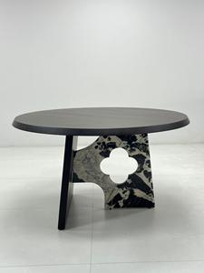 Tavolo da Pranzo di Lusso in Marmo Italiano, Nero Rosa Moderno, Solido, 6 Posti, Montaggio Richiesto, per Casa, Hotel, Soggiorno - Product Image 2