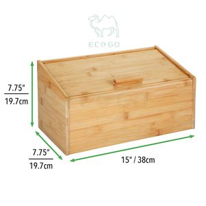 Ménage Écologique Boîte À Pain En Bambou Boîte À Pain En Bois Comptoir De Cuisine Boîte De Rangement À Pain - Product Image 2