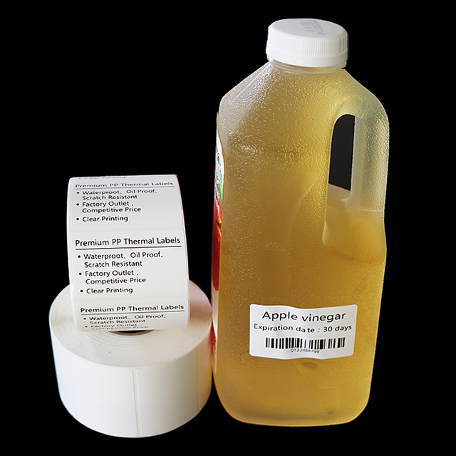 Custom PP Thermal Labels Freezer Grade, 4x6 Waterproof Synthetic Label Strong Adhesive for Shipping Barcode