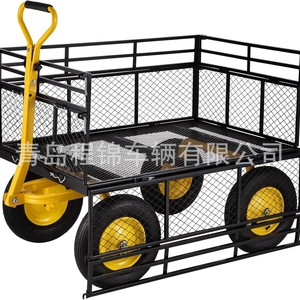 Steel Garden <b>Cart</b> 1400 Lb Capacity Four Wheel Durable <b>Tool</b> Transport <b>For</b> Outdoor Use - Product Image 1