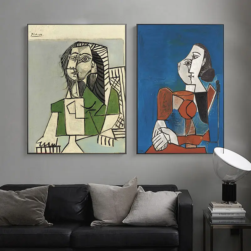 3 adet Picasso ünlü boyama sanatsal üzerine basılmış resimler tuval yağlıboya ve fotoğraf dekor oturma odası ev dekorasyon için