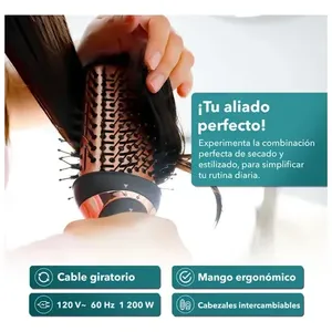 Cepillo secador de pelo iónico portátil RCA RCP52 alimentado por batería eléctrica para el hogar Hotel Car Styling con plástico francés español - Product Image 6