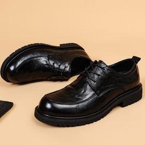 Nouvelle Arrivée Chaussures Habillées pour Hommes à Semelles Épaisses Style Britannique en Cuir Pleine Fleur Derby en Cuir Véritable - Product Image 5