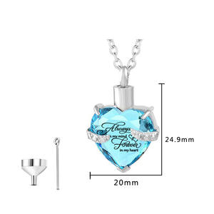 Ожерелье из нержавеющей стали с пеплом в форме сердца - Product Image 2