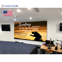 Écran mural vidéo LED fixe d'intérieur Canbest Fiw P2.5 2.5 mm 3200x1920 mm (10,5x6,3 pieds) pour églises aux États-Unis