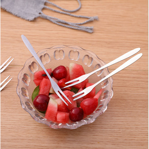 Stainless Steel Fruit <b>Fork</b> Two Pronged <b>Dessert</b> <b>Fork</b> For Fruit Cake Pastry Household Use - Product Image 4