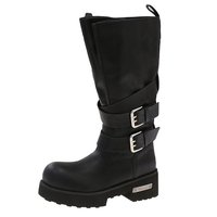 Bottes Chelsea à plateforme épaisse pour femme, à double lanière, noires, pour l'hiver et l'automne, vente en gros directe d'usine
