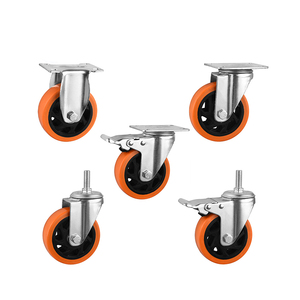 Zentral verriegelung Hochleistungs-Lenk rollen Industrielle <span class=keywords><strong>4</strong></span>-Zoll-Coster-Räder rueda giratoria Wagenräder - Product Image 4