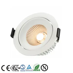 Luminans 2200K-3000K Dim to Warm Round cut-out 83mm corpo in alluminio Spot Down Light COB faretto da incasso a Led