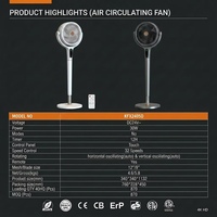 Ventilateur de camping extérieur à pulvérisation de brume puissante à grande vitesse avec écran LCD numérique, directement du fabricant