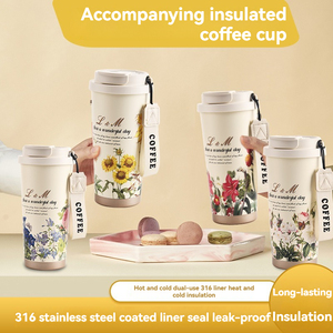 Boccali sottovuoto in ceramica di grande capacità riutilizzabili a doppia parete thermos in acciaio inossidabile tazza isolata tazza per la casa bicchieri - Product Image 4