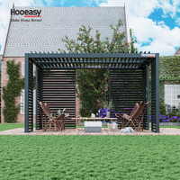 Système de toit à persiennes imperméable Hooeasy, kits de murs latéraux, pergola bioclimatique en aluminium pour jardin extérieur