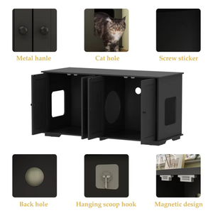 Nouveau design de maison pour <span class=keywords><strong>chat</strong></span> <span class=keywords><strong>en</strong></span> <span class=keywords><strong>bois</strong></span>, <span class=keywords><strong>caisse</strong></span> moderne <span class=keywords><strong>en</strong></span> <span class=keywords><strong>bois</strong></span> pour animaux de compagnie, toilettes pour <span class=keywords><strong>chat</strong></span> avec bac <span class=keywords><strong>à</strong></span> litière caché - Product Image 4