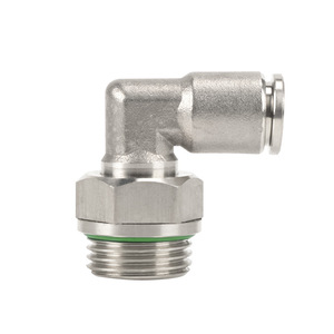 Stainless Steel <b>Quick</b> Coupler Pl 90 Degree Elbow G Thread External Male Pneumatic Hose <b>Connector</b> Rotation Right Angle Bend - Product Image 2