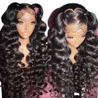 Perruque de Cheveux Humains Ondulés Profonds Vagues d'Eau 13x4 Lace Front Prête à Porter Cheveux Vierges Brésiliens Non Transformés