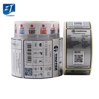 Étiquettes adhésives imperméables en feuille d'argent pour produits électroniques, autocollants en PET, papier, aluminium, codes QR, pelliculage argent mat