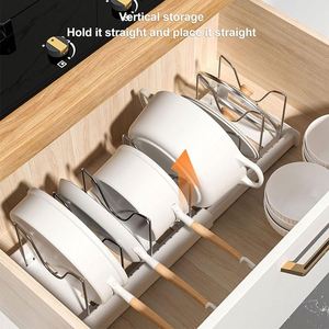 Organisateur de placard de cuisine coulissant pour casseroles et couvercles, support de rangement extractible pour ustensiles de cuisine - Product Image 5