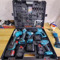 Ensemble de cinq pièces ensemble d'outils électriques sans fil multifonctionnels sans brosse perceuse sans clé batterie au Lithium charge électrique personnalisable