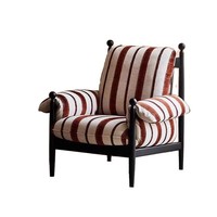 Fauteuil moderne de style français en coton et lin, chaise décontractée en bois massif pour la maison, le bureau, le salon, la chambre et l'appartement