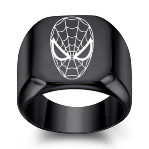 Spider-Man Mask 304 Stainless Steel <b>Ring</b> 18mm Square Men's Fashion Jewelry Gift - Product Image 4