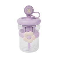 Bouteille d'eau en plastique anti-fuite personnalisée avec infuseur à thé transparent et tasse à bubble tea réutilisable avec couvercle, idéale pour la rentrée scolaire, avec logo couleur personnalisé